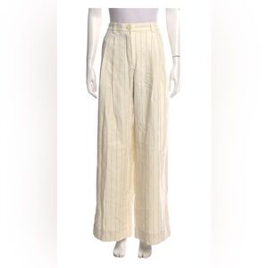 A.L.C. Cream Striped Wide Leg Pants